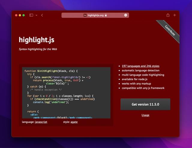 js特效代码哪个最好（highlight.js-让网页上的代码高亮美化的免费开源工具库）(2)