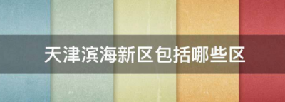 ​滨海新区包括哪几个区,滨海新区包括哪几个区