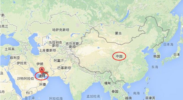 迪拜位置地图,世界地图迪拜在哪个位置图1